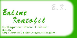balint kratofil business card