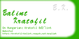 balint kratofil business card